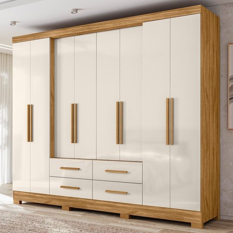 Guarda-Roupa Casal 8 Portas 4 Gavetas San Lorenzo