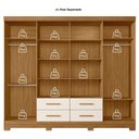 Ver imagem 7 de Guarda-Roupa Casal 8 Portas 4 Gavetas San Lorenzo Off White/Freijó