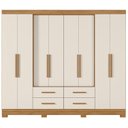 Ver mais imagens de Guarda-Roupa Casal 8 Portas 4 Gavetas San Lorenzo Off White/Freijó
