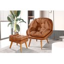 Ver imagem 2 de Poltrona e Puff Sênior Suede P Recepção, Escritório, Sala:terracota Suede