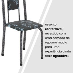 Conjunto de Mesa Tubular 120cm X 75cm Tampo Granito Ocre com 4 Cadeiras Lara - 8