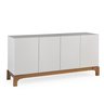 Balcão Buffet 4 Portas 3 Gavetas para Sala de Jantar Cozinha - Perseu Off White/imbuia:160x45cm - 1