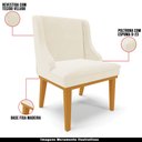Ver imagem 4 de Kit 2 Cadeiras Decorativas Sala de Jantar Base Fixa de Madeira Firenze Veludo Bege/Castanho G19 - Gr