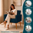 Ver imagem 5 de Kit 2 Poltronas Decorativa para Sala Nina Suede Cores Pé Palito 30cm Castanho