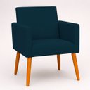 Ver mais imagens de Kit 2 Poltronas Decorativa para Sala Nina Suede Cores Pé Palito 30cm Castanho