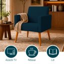 Ver imagem 4 de Kit 2 Poltronas Decorativa para Sala Nina Suede Cores Pé Palito 30cm Castanho