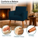 Ver imagem 3 de Kit 2 Poltronas Decorativa para Sala Nina Suede Cores Pé Palito 30cm Castanho
