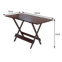 Mesa Dobravel De Madeira 120 X 70 - Imbuia - Marrom - 2