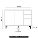 Ver imagem 5 de Balcão de Cozinha e Tampo 120cm Nala Freijó Uv/off Acetinado Z44 - Mpozenato