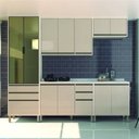 Ver imagem 1 de Cozinha Completa 5 Peças com Tampos e Vidro Reflecta 270cm Linea Luciane Móveis
