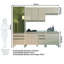 Ver imagem 5 de Cozinha Completa 5 Peças com Tampos e Vidro Reflecta 270cm Linea Luciane Móveis