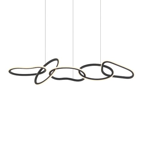Lustre Pendente Nordecor Zena 2596 Preto Led Bivolt Preto 2596