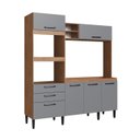 Ver imagem 2 de Cozinha Compacta 207cm x 185cm x 54cm Marrom/Freijó/Cinza
