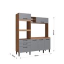 Ver imagem 3 de Cozinha Compacta 207cm x 185cm x 54cm Marrom/Freijó/Cinza