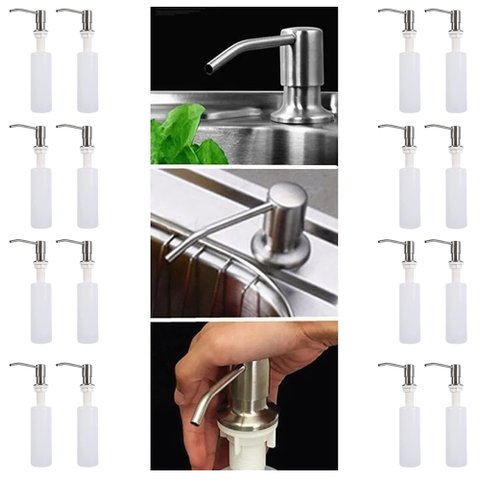 Dispenser Embutir Pia Detergente Sabonete Liquido Dosador Kit 16 Und sabao escovado cozinha