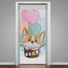 Adesivo para Porta Raposinha no Balão- 93X210Cm - 1
