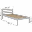 Ver imagem 3 de Cama Solteiro Linna em Madeira Maciça MDF Branco