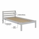 Ver imagem 4 de Cama Solteiro Linna em Madeira Maciça MDF Branco
