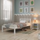 Ver imagem 1 de Cama Solteiro Linna em Madeira Maciça MDF Branco