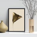 Ver imagem 1 de Quadro Decorativo Flor Moderna Bronze 24x18cm:madeira Branca