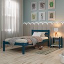 Ver imagem 1 de Cama Solteiro Linna em Madeira Maciça MDF Azul