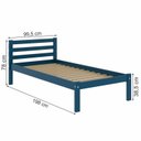 Ver imagem 3 de Cama Solteiro Linna em Madeira Maciça MDF Azul