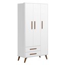 Ver imagem 5 de Berço Americano 3820 e Guarda Roupa 3830 Retrô Branco Acetinado com Colchão Tend Tudo - Qmovi