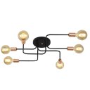Ver imagem 3 de Lustre Sputnik 6 Braços Preto/Cobre Quarto Sala Cozinha