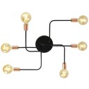 Ver imagem 2 de Lustre Sputnik 6 Braços Preto/Cobre Quarto Sala Cozinha