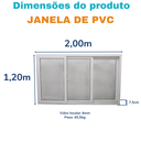 Ver imagem 3 de Janela Correr Pvc 120x200x10 Branca 3 Folhas