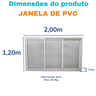 Janela Correr Pvc 120x200x10 Branca 3 Folhas - 3