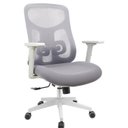 Ver imagem 4 de Kit com 6 Cadeiras Office Diretor Ajustavel e Ergonomica com Nr 17 Everest Cinza/Gelo