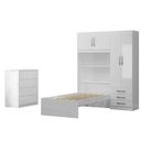 Ver imagem 4 de Conjunto Infantil Guarda-Roupa com Cama Lisboa 4 Portas e 3 Gavetas com Cômoda Carla 4 Gavetas Branco/Rosa