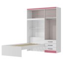 Ver mais imagens de Conjunto Infantil Guarda-Roupa com Cama Lisboa 4 Portas e 3 Gavetas com Cômoda Carla 4 Gavetas Branco/Rosa