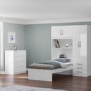 Ver imagem 2 de Conjunto Infantil Guarda-Roupa com Cama Lisboa 4 Portas e 3 Gavetas com Cômoda Carla 4 Gavetas Branco/Rosa