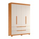 Ver imagem 1 de Guarda Roupa Doble 4 Portas 4 Gavetas Quarto Cinamomo com Off White - Albatroz
