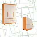Ver imagem 5 de Guarda Roupa Doble 4 Portas 4 Gavetas Quarto Cinamomo com Off White - Albatroz