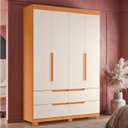 Ver imagem 2 de Guarda Roupa Doble 4 Portas 4 Gavetas Quarto Cinamomo com Off White - Albatroz