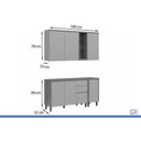 Ver imagem 3 de Cozinha Completa 4 Peças 6 Portas Allure CZ696 Gris Linea