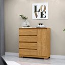 Ver imagem 7 de Conjunto Guarda-Roupa 6 Portas Gliese com Cômoda 1 Porta 4 Gavetas Vega Marrom/Marrocos/Off White