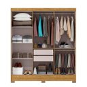 Ver imagem 5 de Conjunto Guarda-Roupa 6 Portas Gliese com Cômoda 1 Porta 4 Gavetas Vega Marrom/Marrocos/Off White