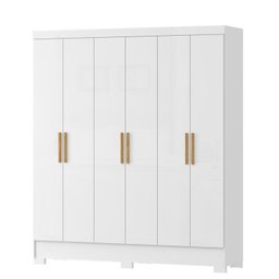 Conjunto Guarda-roupa 6 Portas Gliese com Cômoda 1 Porta 4 Gavetas Vega - 4