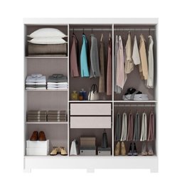 Conjunto Guarda-roupa 6 Portas Gliese com Cômoda 1 Porta 4 Gavetas Vega - 5