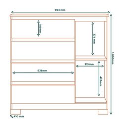 Conjunto Guarda-roupa 6 Portas Gliese com Cômoda 1 Porta 4 Gavetas Vega - 9