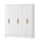 Ver imagem 4 de Conjunto Guarda-Roupa 6 Portas Gliese com Cômoda 1 Porta 4 Gavetas Vega Branco