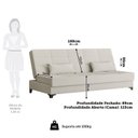 Ver imagem 3 de Sofá Cama Reclinável 3 Lugares 188cm Nassau Yescasa