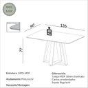 Ver imagem 3 de Mesa de Jantar Retangular 4 Lugares 135cm Cantos Arredondados Altura Regulável 100% MDF Branco/Freijó/Off White