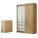 Ver imagem 2 de Conjunto Guarda-roupa 3 Portas e 3 Gavetas Bagdá com Cômoda 4 Gavetas Carla