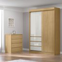 Ver imagem 1 de Conjunto Guarda-roupa 3 Portas e 3 Gavetas Bagdá com Cômoda 4 Gavetas Carla