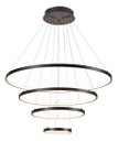 Ver imagem 1 de Pendente 4 Anéis Preto Fosco 80cm Led 101w 3000k Bivolt Cabo de 3,20 Metros